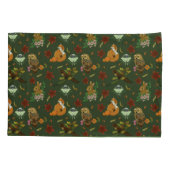 Herfst bosrijke bosdieren groen kussensloop (Achterkant)