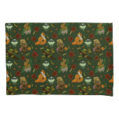 Herfst bosrijke bosdieren groen kussensloop (Voorkant)