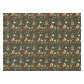 Herfst bosrijke bosdieren groen tafelkleed (Voorkant (Horizontaal))