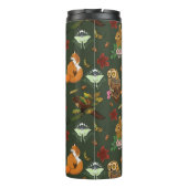 Herfst bosrijke bosdieren groen thermosbeker (Achterkant)