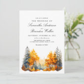 Herfst Bossen herfst bruiloft uitnodiging (Staand voorkant)