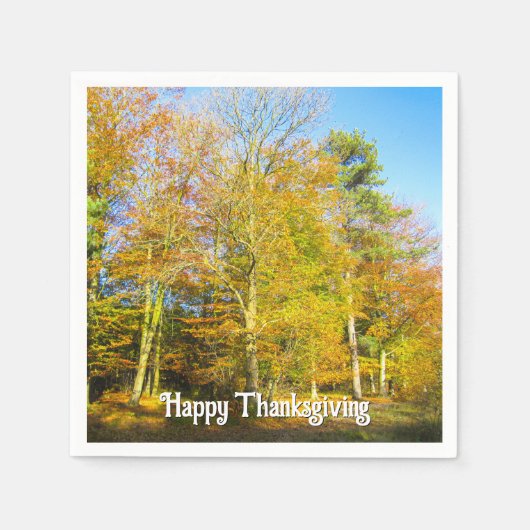 Herfst Bossen & Zonneschijn - Aangepaste Thanksgiv Servet (Voorkant)