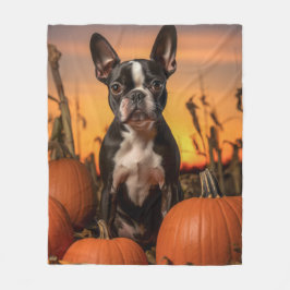 Herfst Boston Terrier Fleece Deken