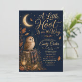 Herfst bosuil baby shower kaart (Staand voorkant)