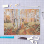 Herfst bosvaren bos berkenbomen tissuepapier (Craft)