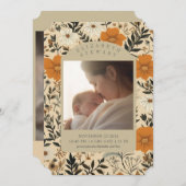 Herfst Botanical 2 Foto Aankondiging Geboorte (Voorkant / Achterkant)