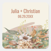 Herfst Botanical Wedding Sticker (Rust) (Voorkant)