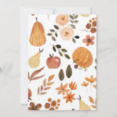 Herfst Botanicals Pompoen Baby shower Foto Bedankkaart (Achterkant)