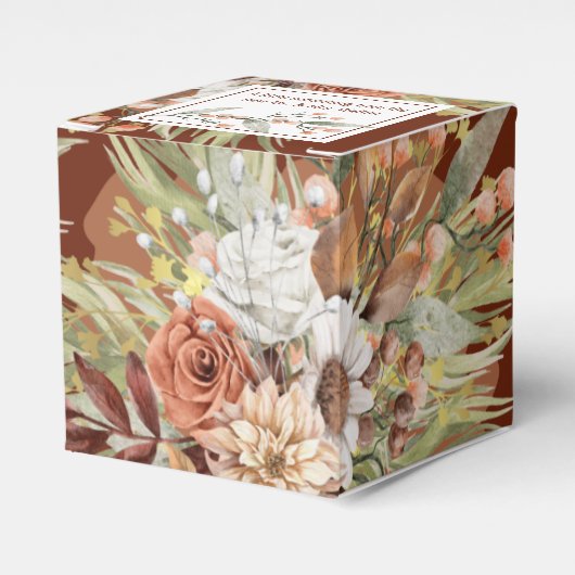 Herfst Botanicals Wedding Favor Box (Rust) Bedankdoosjes (Voorkant Zijde)