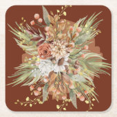 Herfst Botanicals Wedding Paper Onderzetter (Rust) (Voorkant)