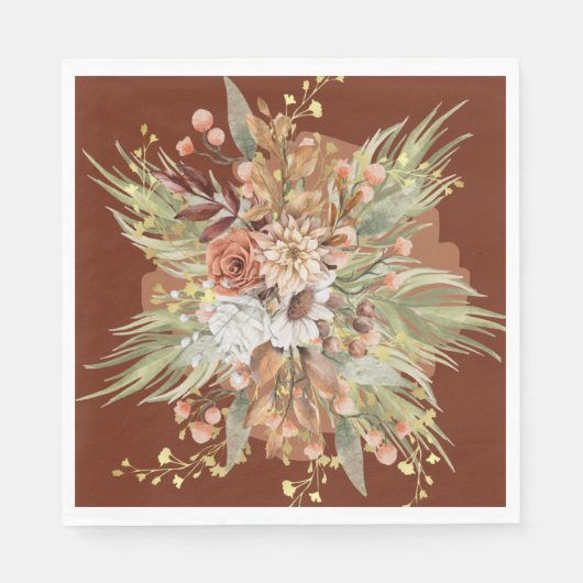 Herfst Botanicals Wedding Suite Paper Napkins (Rus Servet (Voorkant)