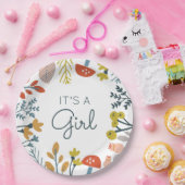 Herfst Botanisch Baby shower Papieren Bordje (Feest)