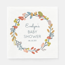 Herfst Botanisch Baby shower Servet