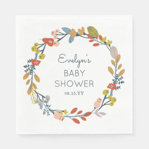 Herfst Botanisch Baby shower Servet