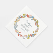Herfst Botanisch Baby shower Servet (Hoek)