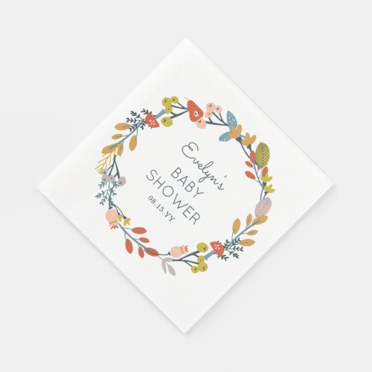 Herfst Botanisch Baby shower Servet (Hoek)