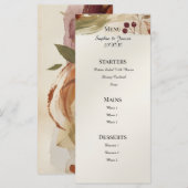 Herfst Botanisch Bloemend Huwelijksmenu Menu (Voorkant / Achterkant)