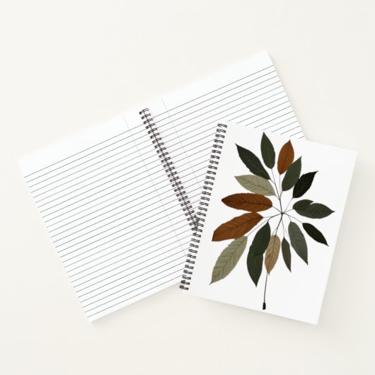 Herfst Botanische Blad Kunst Notitieboek (Binnen)