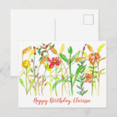 Herfst Botanische Bloemen Gelukkige Verjaardag Briefkaart (Voorkant / Achterkant)