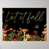 Herfst Botanische Bloemen Quote Paddenstoelen Poster (Voorkant)