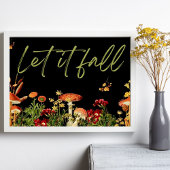 Herfst  Botanische Bloemen Quote Paddenstoelen Poster