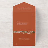 Herfst Botanische Bloemen Terracotta Sinaasappel B All In One Uitnodiging (Buitenkant)