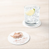 Herfst Botanische Bloemen Theepot bruiloft Dank u Ronde Kartonnen Onderzetter (Insitu)