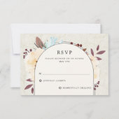 Herfst Botanische Bloemenbruiloft RSVP Kaartje (Voorkant)