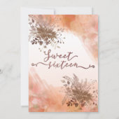 Herfst botanische blozen cantaloupe waterverf kaart (Achterkant)