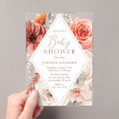Herfst Botanische Boho Floral Neutraal Baby shower Acryl Uitnodigingen (Insitu (Draagbaar))