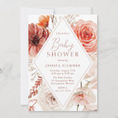 Herfst Botanische Boho Floral Neutraal Baby shower Kaart (Voorkant)