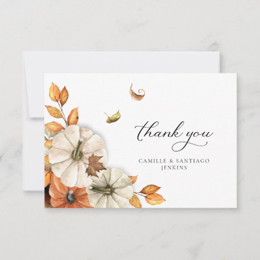 Herfst Botanische bruiloft Bedankkaart (Voorkant)