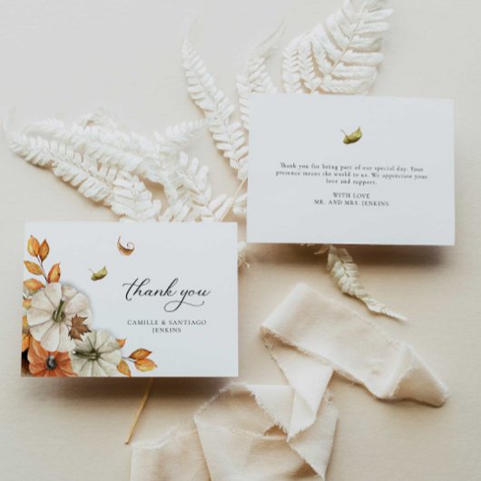 Herfst Botanische bruiloft Bedankkaart