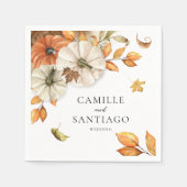 Herfst Botanische bruiloft gepersonaliseerd Servet (Voorkant)