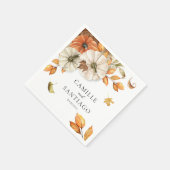 Herfst Botanische bruiloft gepersonaliseerd Servet (Hoek)