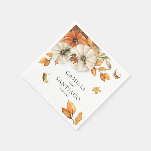 Herfst Botanische bruiloft gepersonaliseerd Servet (Hoek)