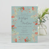 Herfst Botanische bruiloft Kaart (Staand voorkant)