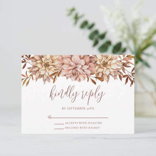  herfst botanische dans RSVP kaartje (Staand voorkant)