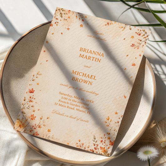 Herfst Botanische Elegante Rustieke Kaart