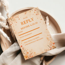 Herfst Botanische Elegante Rustieke RSVP Kaartje