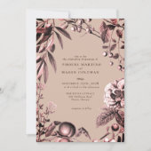 Herfst botanische gravure bruiloft Kaart (Voorkant)