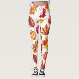 Herfst Botanische naadloos: bloemenelegantie. Leggings
