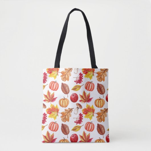 Herfst Botanische naadloos: bloemenelegantie. Tote Bag (Voorkant)