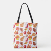 Herfst Botanische naadloos: bloemenelegantie. Tote Bag (Achterkant)