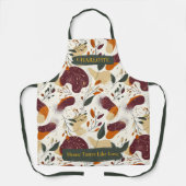 Herfst Botanische Patroon Schort met Aangepaste Na (Voorkant)