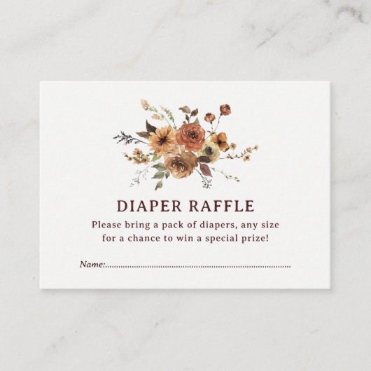 Herfst Botanische Pompoen Luier Raffle Informatiekaartje (Voorkant)
