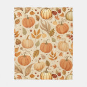 Herfst Botanische Pompoen Wingerd Patroon Fleece Deken (Voorkant)