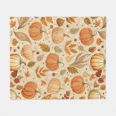 Herfst Botanische Pompoen Wingerd Patroon Fleece Deken (Voorkant (Horizontaal))