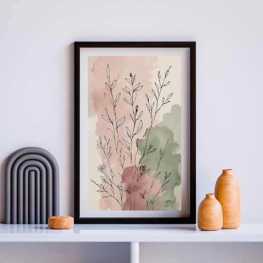 Herfst Botanische Stengels | Modern Abstract Bloem Poster
