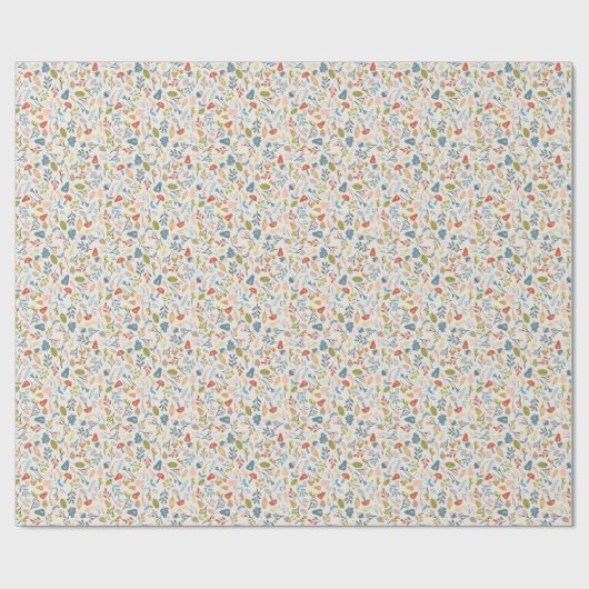 Herfst Botanische stoffen Cadeaupapier (Vlak)